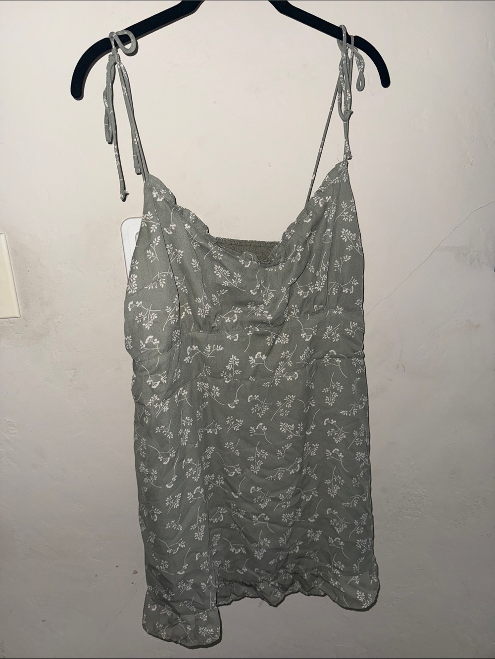 Abercrombie Women's Sage Floral Tie-Shoulder Slip Dress